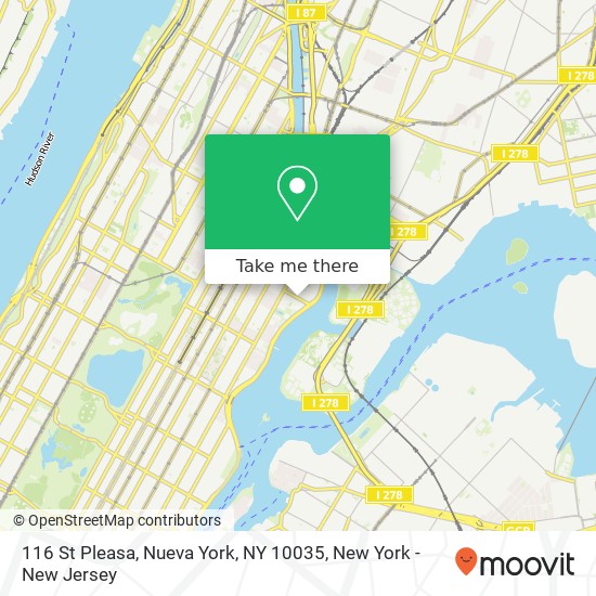 Mapa de 116 St Pleasa, Nueva York, NY 10035