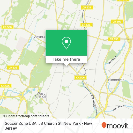 Soccer Zone USA, 58 Church St map