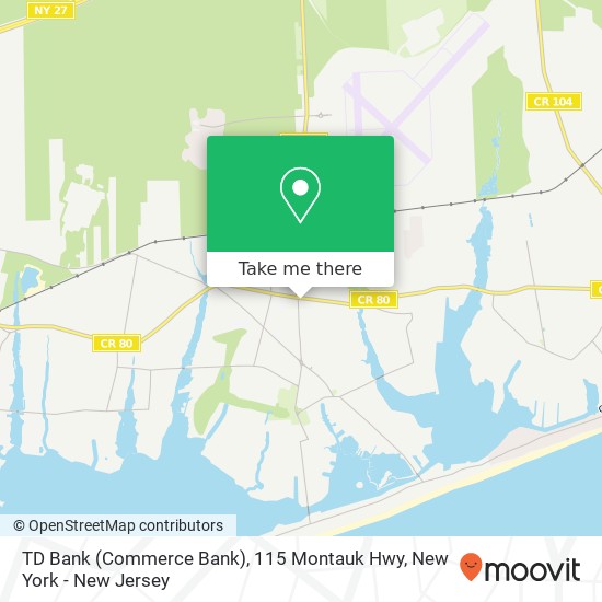 Mapa de TD Bank (Commerce Bank), 115 Montauk Hwy