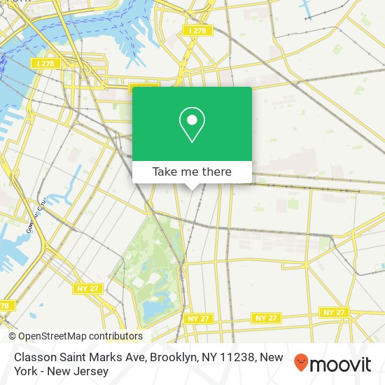Classon Saint Marks Ave, Brooklyn, NY 11238 map