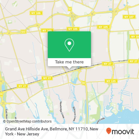 Grand Ave Hillside Ave, Bellmore, NY 11710 map