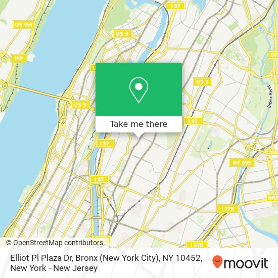 Mapa de Elliot Pl Plaza Dr, Bronx (New York City), NY 10452