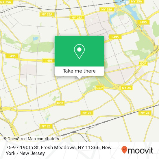 Mapa de 75-97 190th St, Fresh Meadows, NY 11366