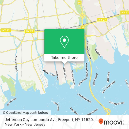 Jefferson Guy Lombardo Ave, Freeport, NY 11520 map