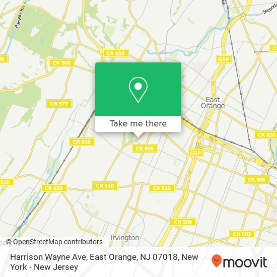 Harrison Wayne Ave, East Orange, NJ 07018 map