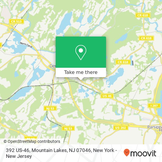 Mapa de 392 US-46, Mountain Lakes, NJ 07046