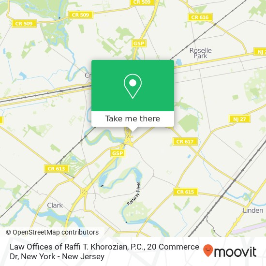 Mapa de Law Offices of Raffi T. Khorozian, P.C., 20 Commerce Dr