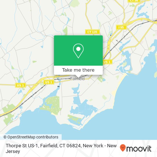 Mapa de Thorpe St US-1, Fairfield, CT 06824