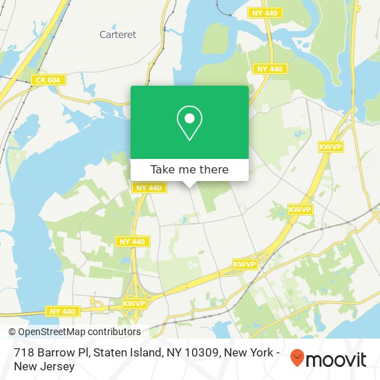 Mapa de 718 Barrow Pl, Staten Island, NY 10309