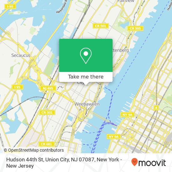 Mapa de Hudson 44th St, Union City, NJ 07087