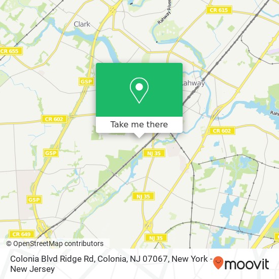 Colonia Blvd Ridge Rd, Colonia, NJ 07067 map