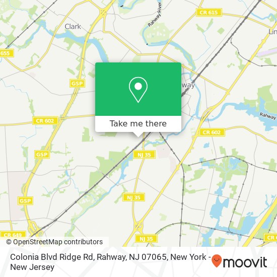 Colonia Blvd Ridge Rd, Rahway, NJ 07065 map