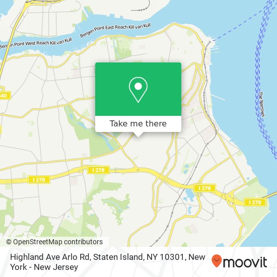 Mapa de Highland Ave Arlo Rd, Staten Island, NY 10301