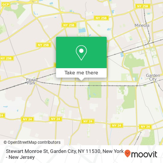 Mapa de Stewart Monroe St, Garden City, NY 11530