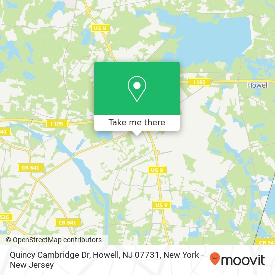 Mapa de Quincy Cambridge Dr, Howell, NJ 07731