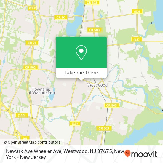 Newark Ave Wheeler Ave, Westwood, NJ 07675 map