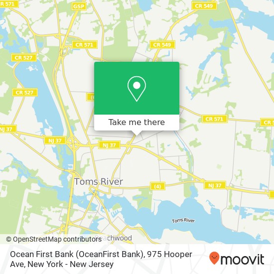 Mapa de Ocean First Bank (OceanFirst Bank), 975 Hooper Ave