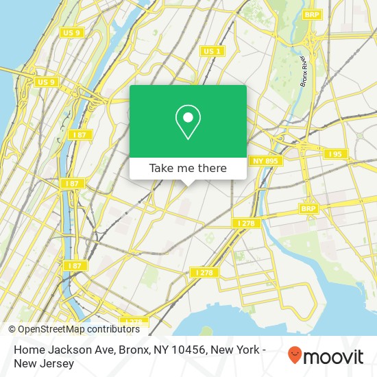 Mapa de Home Jackson Ave, Bronx, NY 10456