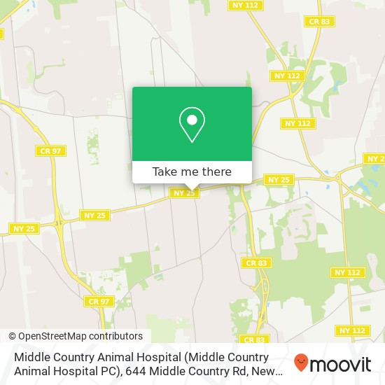 Mapa de Middle Country Animal Hospital (Middle Country Animal Hospital PC), 644 Middle Country Rd