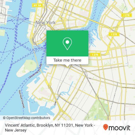 Mapa de Vincent' Atlantic, Brooklyn, NY 11201