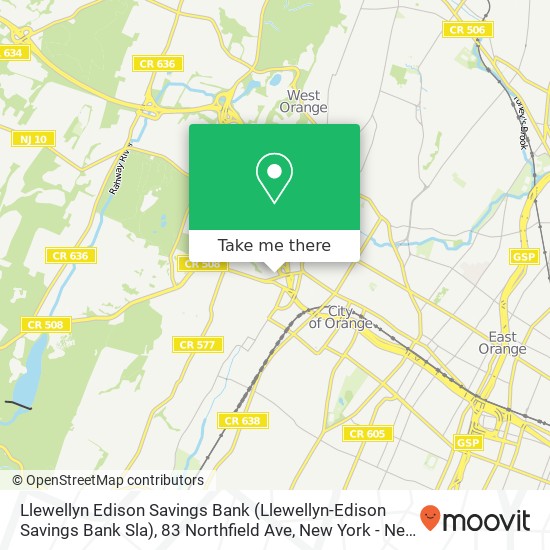 Mapa de Llewellyn Edison Savings Bank (Llewellyn-Edison Savings Bank Sla), 83 Northfield Ave