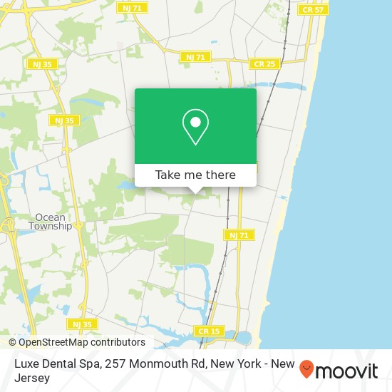 Mapa de Luxe Dental Spa, 257 Monmouth Rd