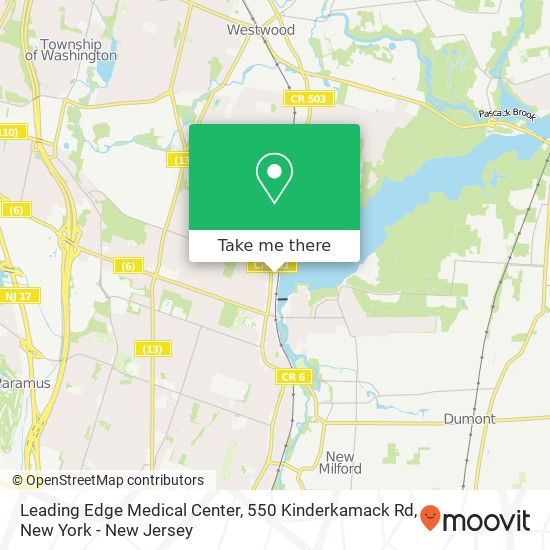 Mapa de Leading Edge Medical Center, 550 Kinderkamack Rd