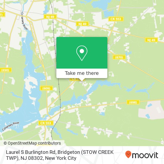 Laurel S Burlington Rd, Bridgeton (STOW CREEK TWP), NJ 08302 map