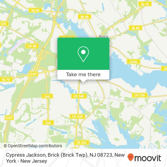 Mapa de Cypress Jackson, Brick (Brick Twp), NJ 08723