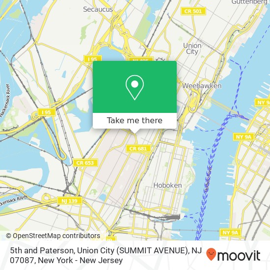 5th and Paterson, Union City (SUMMIT AVENUE), NJ 07087 map