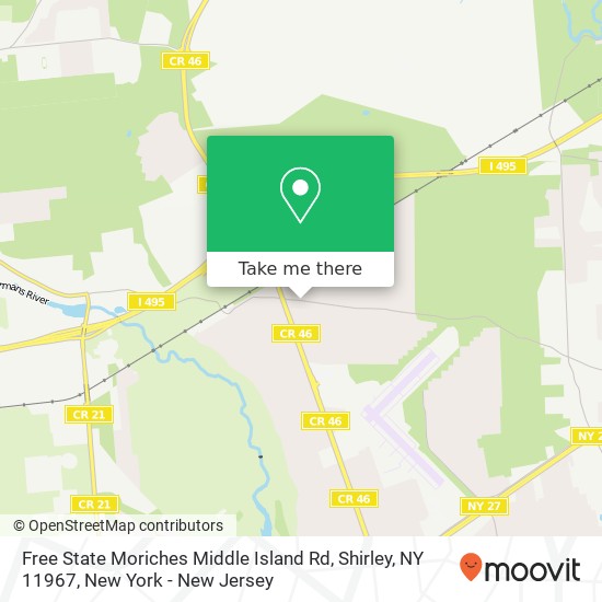 Free State Moriches Middle Island Rd, Shirley, NY 11967 map