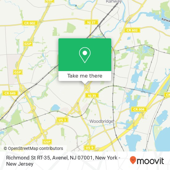 Mapa de Richmond St RT-35, Avenel, NJ 07001