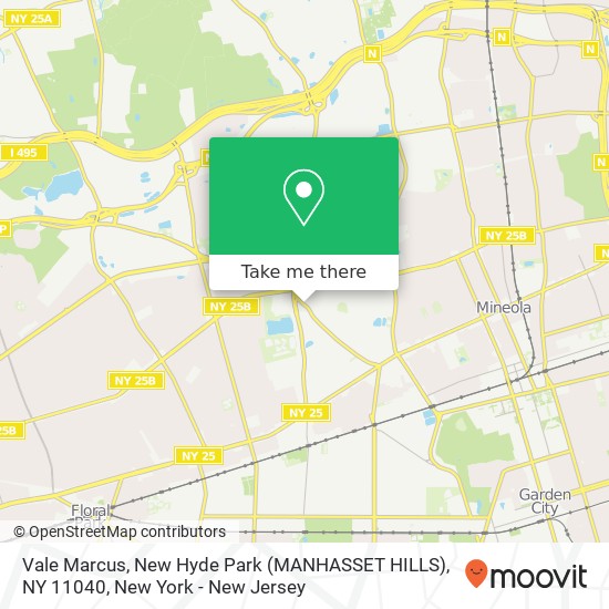 Mapa de Vale Marcus, New Hyde Park (MANHASSET HILLS), NY 11040