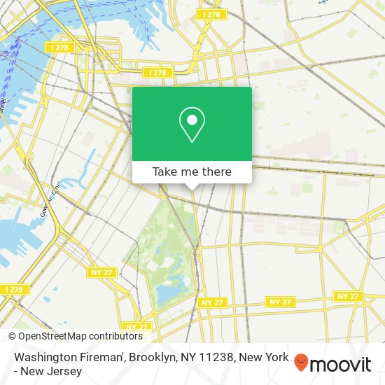 Mapa de Washington Fireman', Brooklyn, NY 11238
