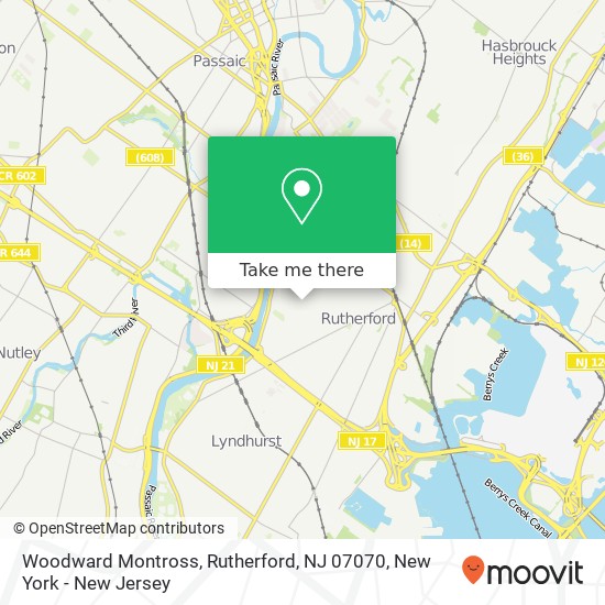 Mapa de Woodward Montross, Rutherford, NJ 07070