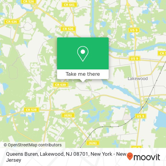 Mapa de Queens Buren, Lakewood, NJ 08701