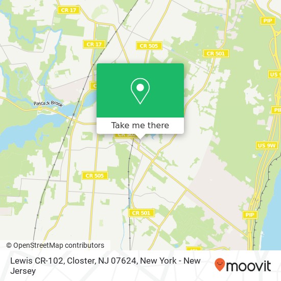 Mapa de Lewis CR-102, Closter, NJ 07624