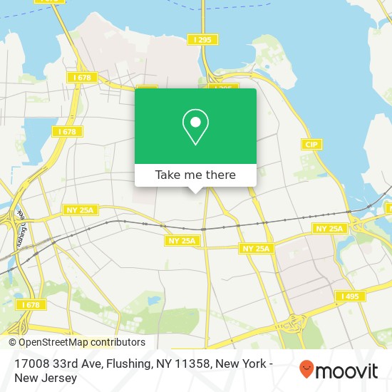 Mapa de 17008 33rd Ave, Flushing, NY 11358