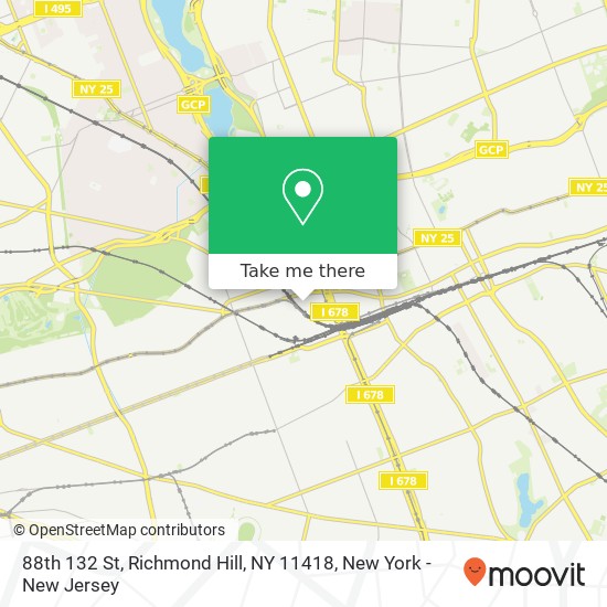 88th 132 St, Richmond Hill, NY 11418 map