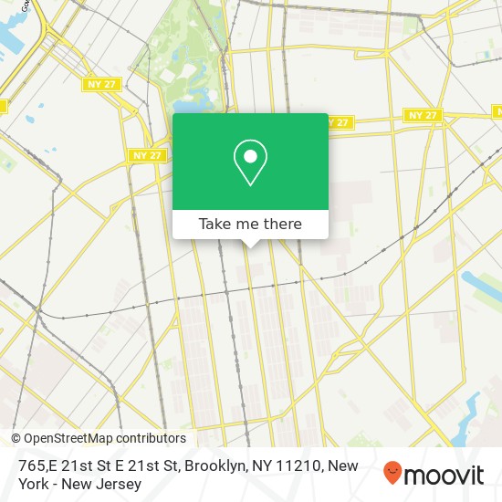 Mapa de 765,E 21st St E 21st St, Brooklyn, NY 11210