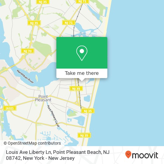 Mapa de Louis Ave Liberty Ln, Point Pleasant Beach, NJ 08742