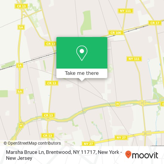 Mapa de Marsha Bruce Ln, Brentwood, NY 11717