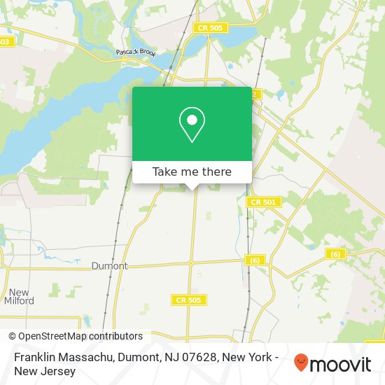 Mapa de Franklin Massachu, Dumont, NJ 07628
