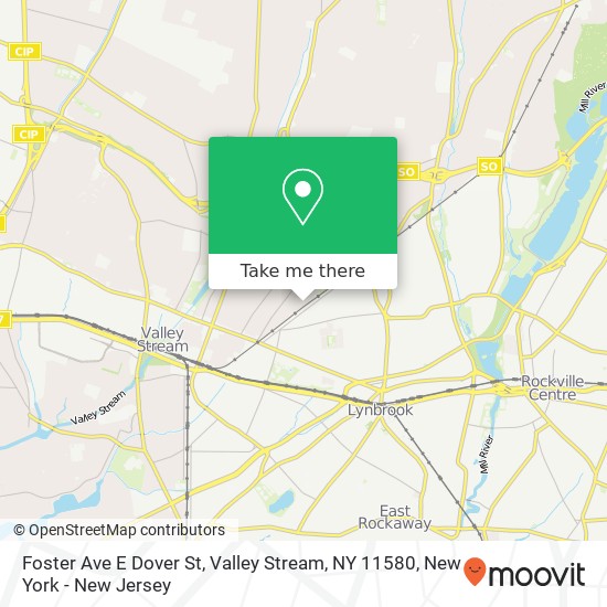 Mapa de Foster Ave E Dover St, Valley Stream, NY 11580