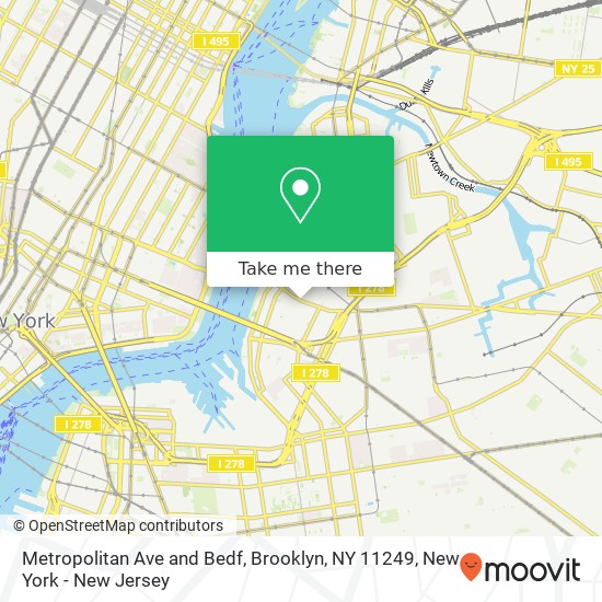 Mapa de Metropolitan Ave and Bedf, Brooklyn, NY 11249