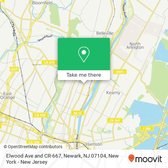 Elwood Ave and CR-667, Newark, NJ 07104 map
