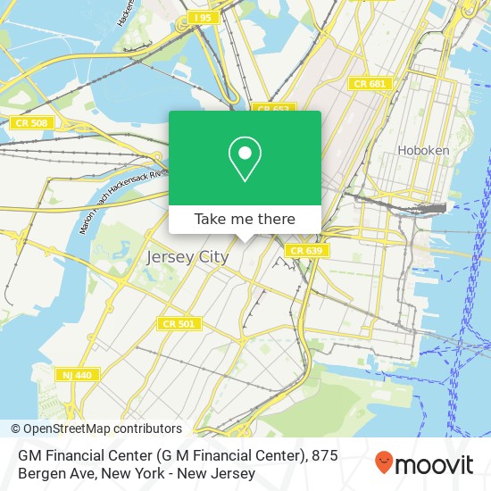 Mapa de GM Financial Center (G M Financial Center), 875 Bergen Ave