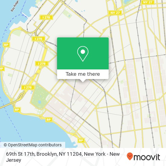 Mapa de 69th St 17th, Brooklyn, NY 11204