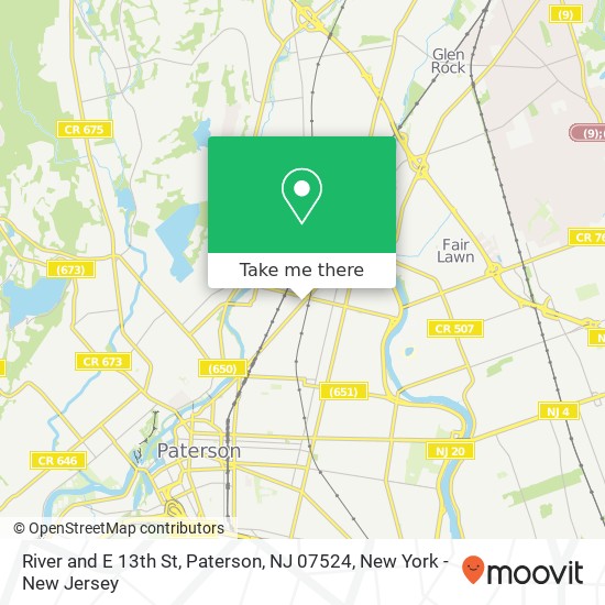 Mapa de River and E 13th St, Paterson, NJ 07524