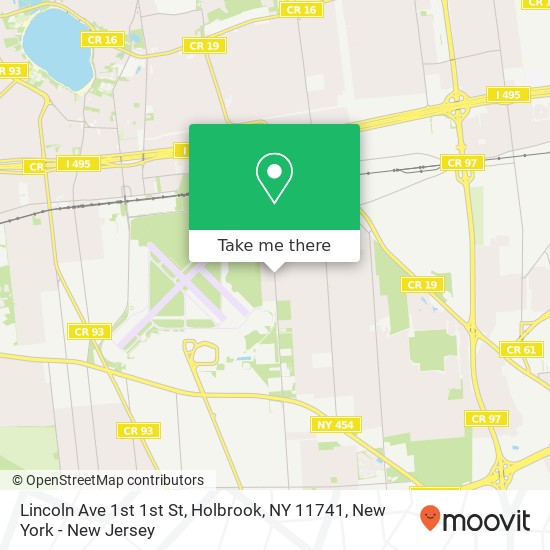 Mapa de Lincoln Ave 1st 1st St, Holbrook, NY 11741